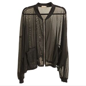 Sheer Black Bomber Jacket